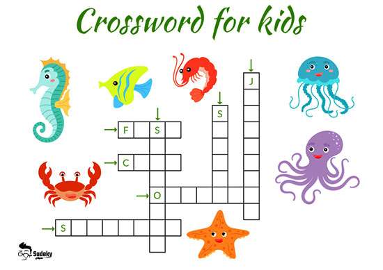sea animals crossword puzzle 