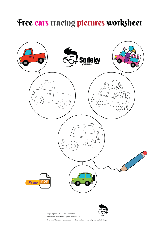 Awesome Car Tracing Pictures Printable Worksheet