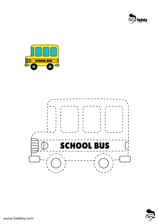 school bus tracing worksheet