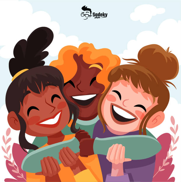 صور ثلاث صديقات كرتون