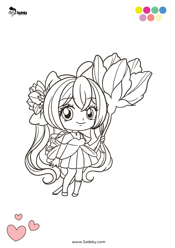 Free Cute kawaii anime coloring pages