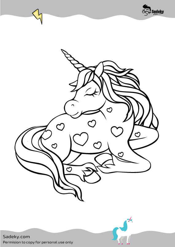 unicorn heart coloring pages