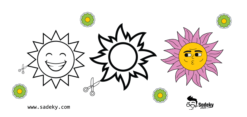 Free Outline Sun cut out simple and cute