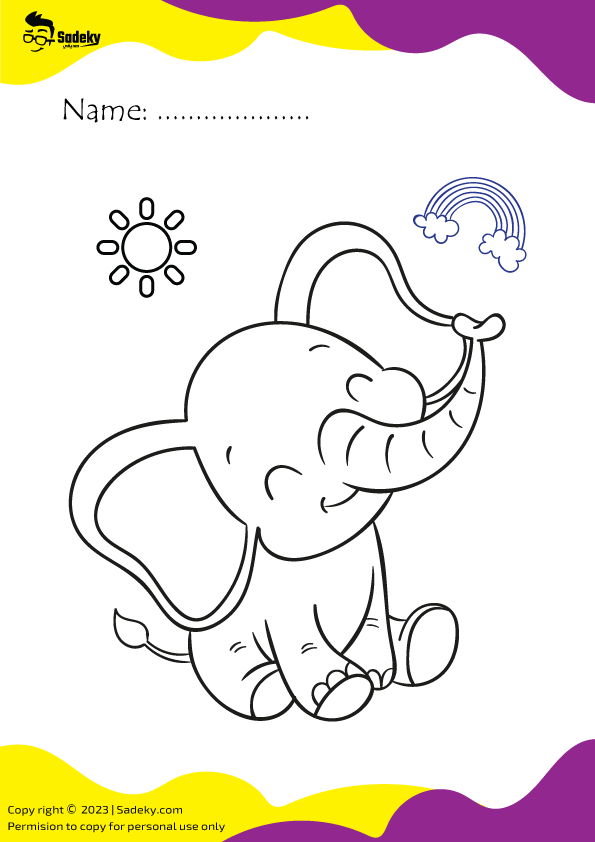 cute elephant coloring pages printable