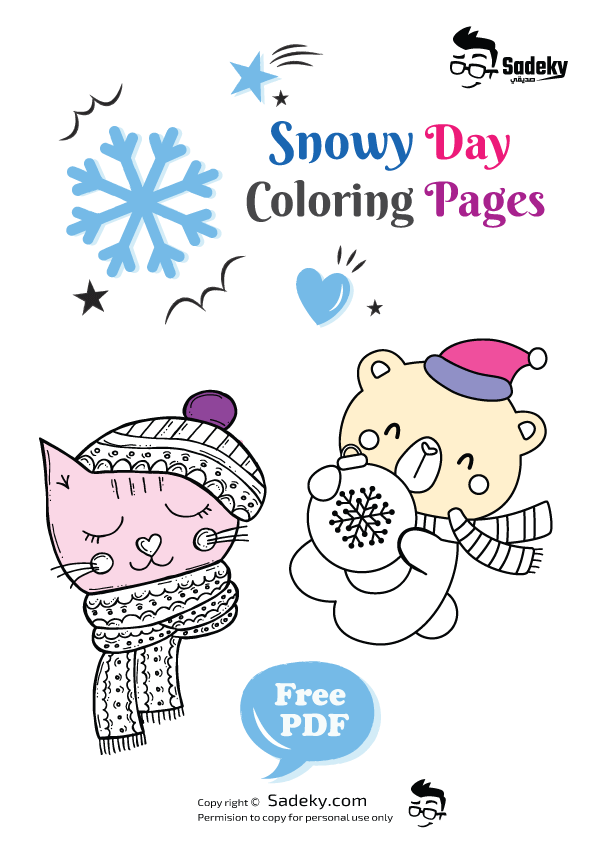 Free printable snowy day coloring pages 2023