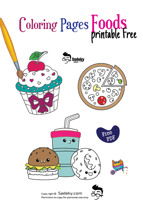 Free Coloring Pages Foods for Kids and Adults