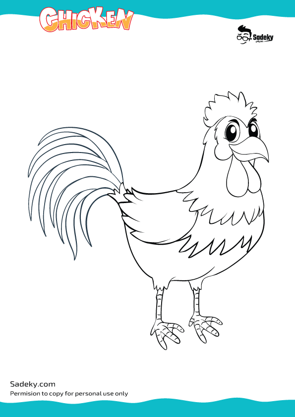 Rooster Printable - hen rooster coloring page