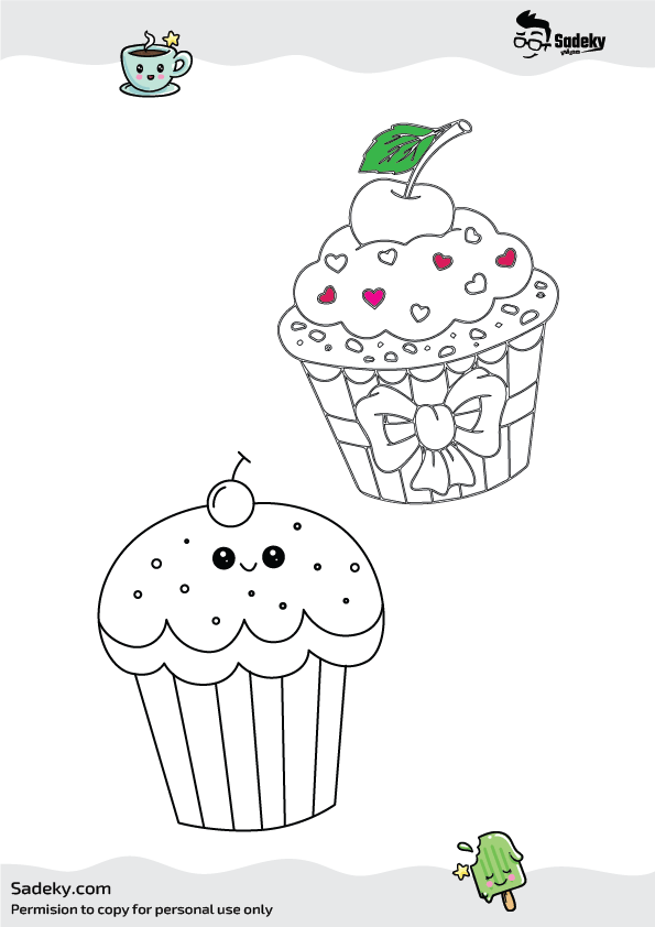 simple cupcake coloring pages