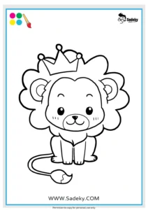 Cute drawings easy animals to color - lion