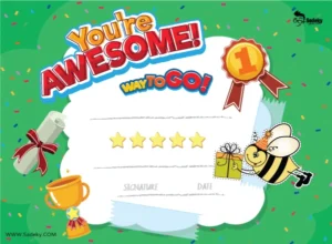 certificate for spelling bee