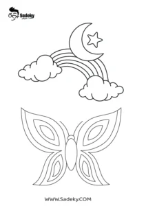 butterfly and rainbow coloring pages