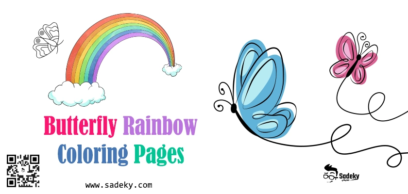 Butterfly rainbow coloring pages