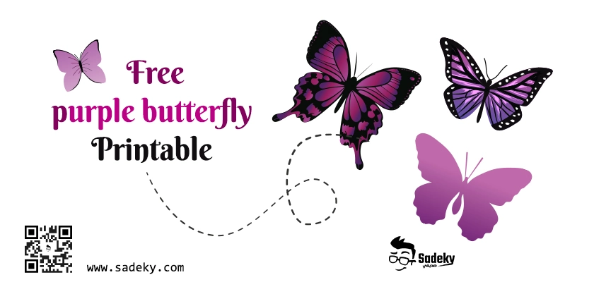purple butterfly printable