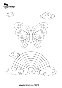 Rainbow-butterfly-coloring-page | Sadeky