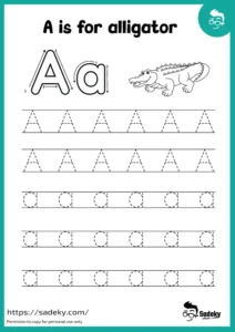 Free-Printable-tracing-Letter-A-Worksheets-For-kids | Sadeky