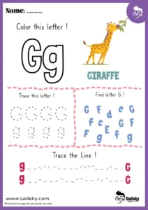 Printable-letter-g-worksheets-for-preschool | Sadeky