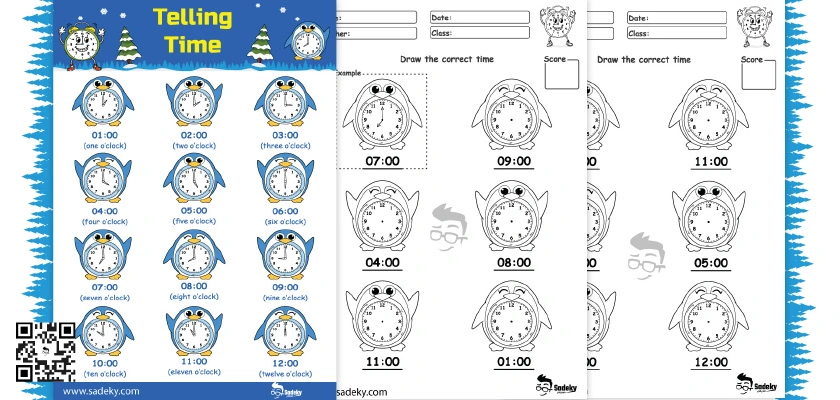 Draw The Hands On The Clock Face Worksheets