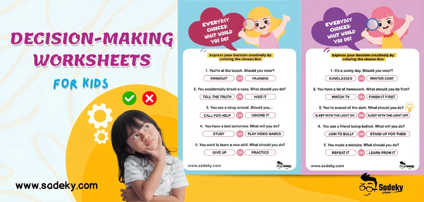 free Decision making worksheets for kids