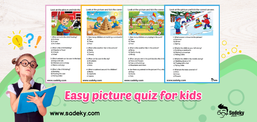 Easy picture quiz and answers printable for kids